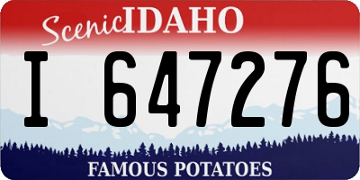 ID license plate I647276