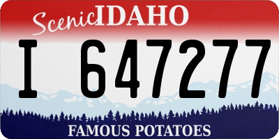 ID license plate I647277