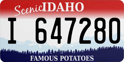 ID license plate I647280