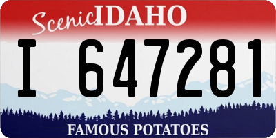ID license plate I647281