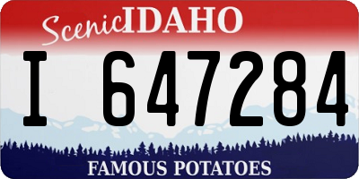 ID license plate I647284