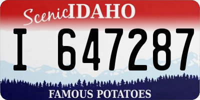 ID license plate I647287