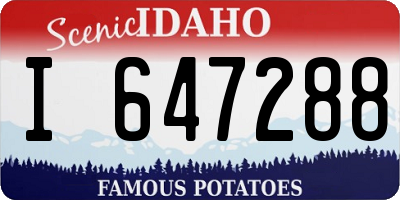 ID license plate I647288