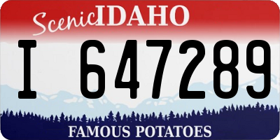 ID license plate I647289