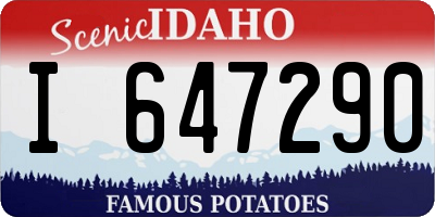 ID license plate I647290