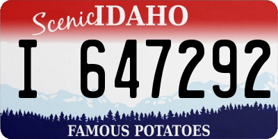 ID license plate I647292