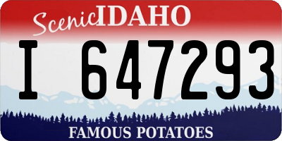 ID license plate I647293