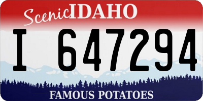 ID license plate I647294