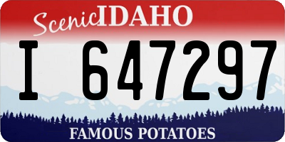 ID license plate I647297