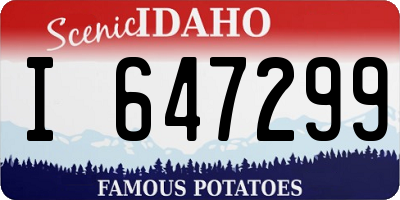ID license plate I647299