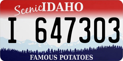 ID license plate I647303