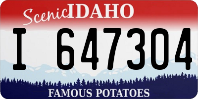 ID license plate I647304