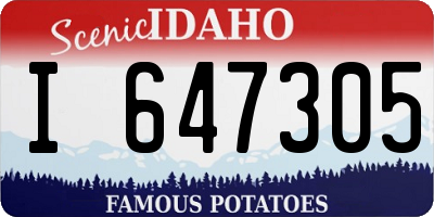 ID license plate I647305