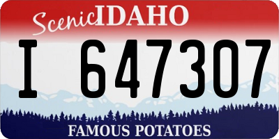 ID license plate I647307
