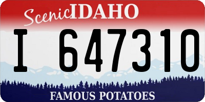 ID license plate I647310