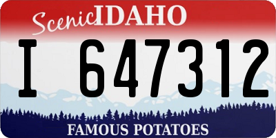ID license plate I647312