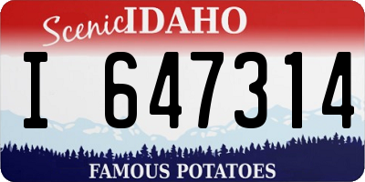 ID license plate I647314