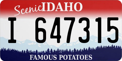 ID license plate I647315