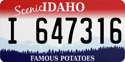 ID license plate I647316