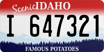 ID license plate I647321
