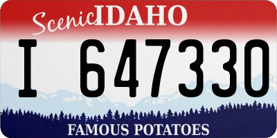 ID license plate I647330