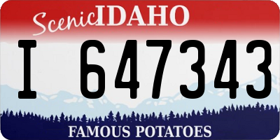 ID license plate I647343