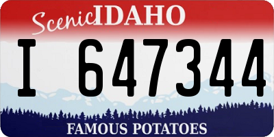 ID license plate I647344