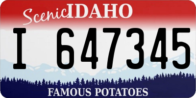ID license plate I647345