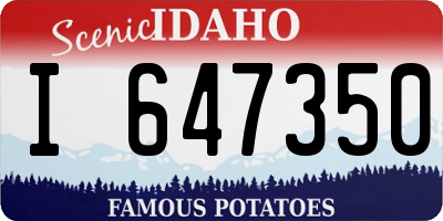 ID license plate I647350