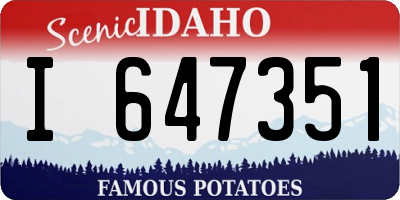 ID license plate I647351
