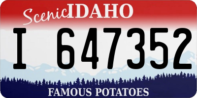 ID license plate I647352