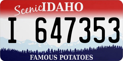 ID license plate I647353