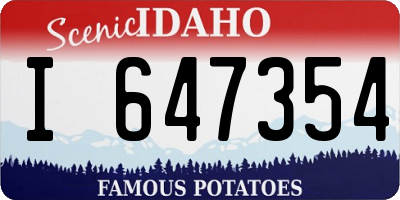 ID license plate I647354