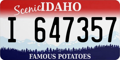ID license plate I647357