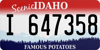 ID license plate I647358