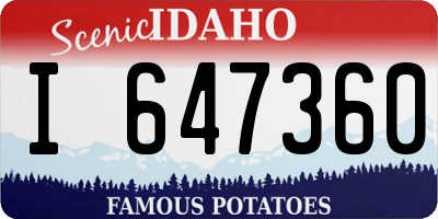ID license plate I647360