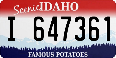 ID license plate I647361
