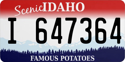 ID license plate I647364