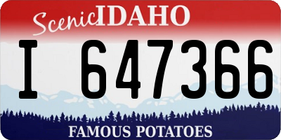 ID license plate I647366