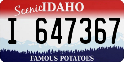 ID license plate I647367