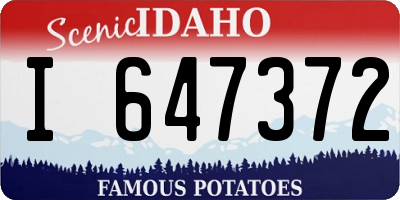 ID license plate I647372