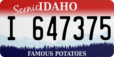 ID license plate I647375