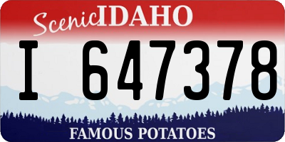 ID license plate I647378