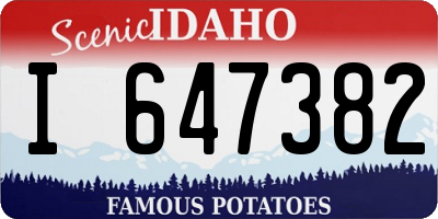 ID license plate I647382