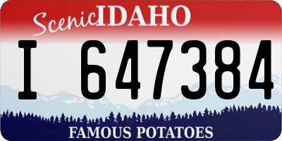 ID license plate I647384