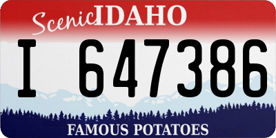 ID license plate I647386