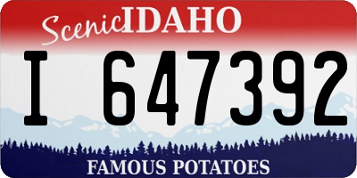 ID license plate I647392