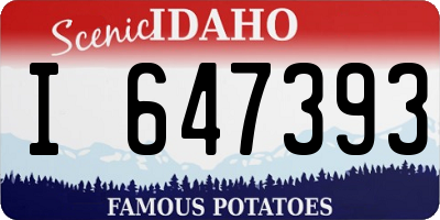 ID license plate I647393