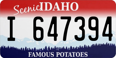 ID license plate I647394