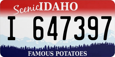 ID license plate I647397